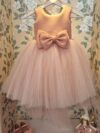 Bow Pink Dress with Trein and Pearls1