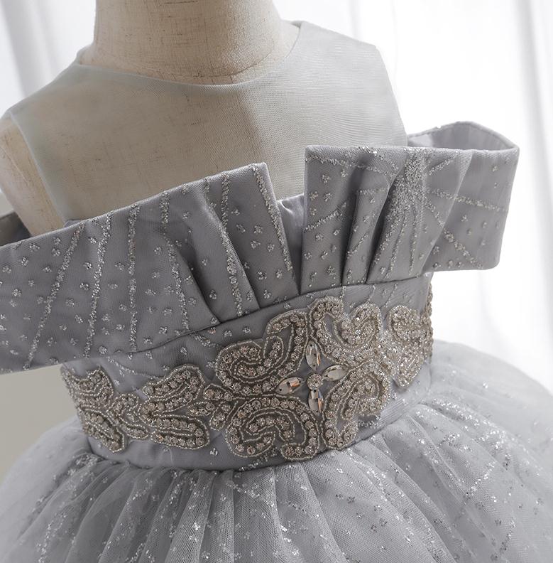 Grey Silver Party Dress Cocobee Princess Shop 1