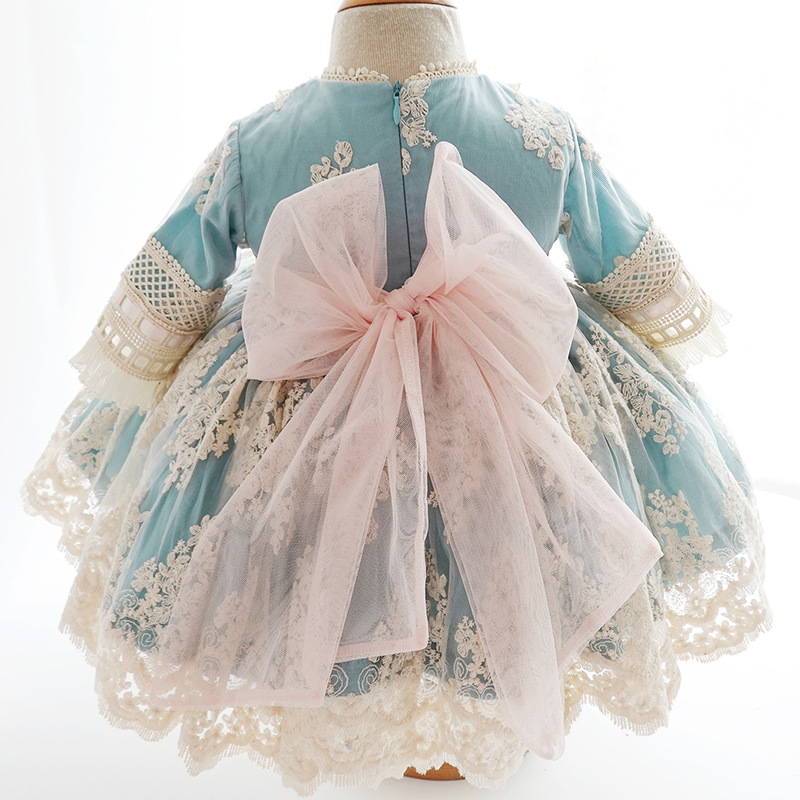 Spanish Blue Lace Cotton Dress