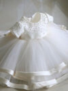 White Pearls Princess Baby Dress