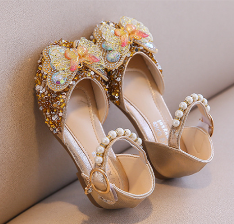 Gold Butterfuly Sparkly Shoes at Cocobee shop