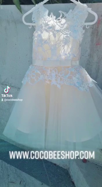 Peach Baby Girl Birthday dress at Cococbee Shop 35_Moment1