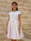 Pink Satin Lace Event Princess Dress at Cocobee Dress 3