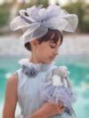 Grey Tulle Flower Dress with Train Cocobee shop 3