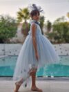 Grey Tulle Flower Dress with Train Cocobee shop 4