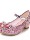 cocobee-Girls Princess Shoes Mary Jane Glitter-Pink