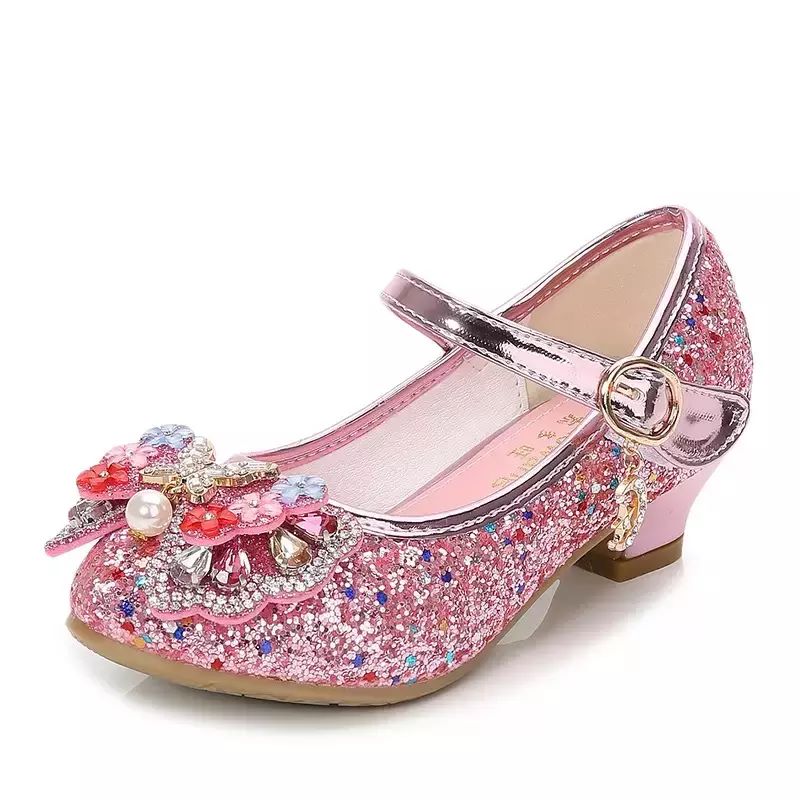 cocobee-Girls Princess Shoes Mary Jane Glitter-Pink