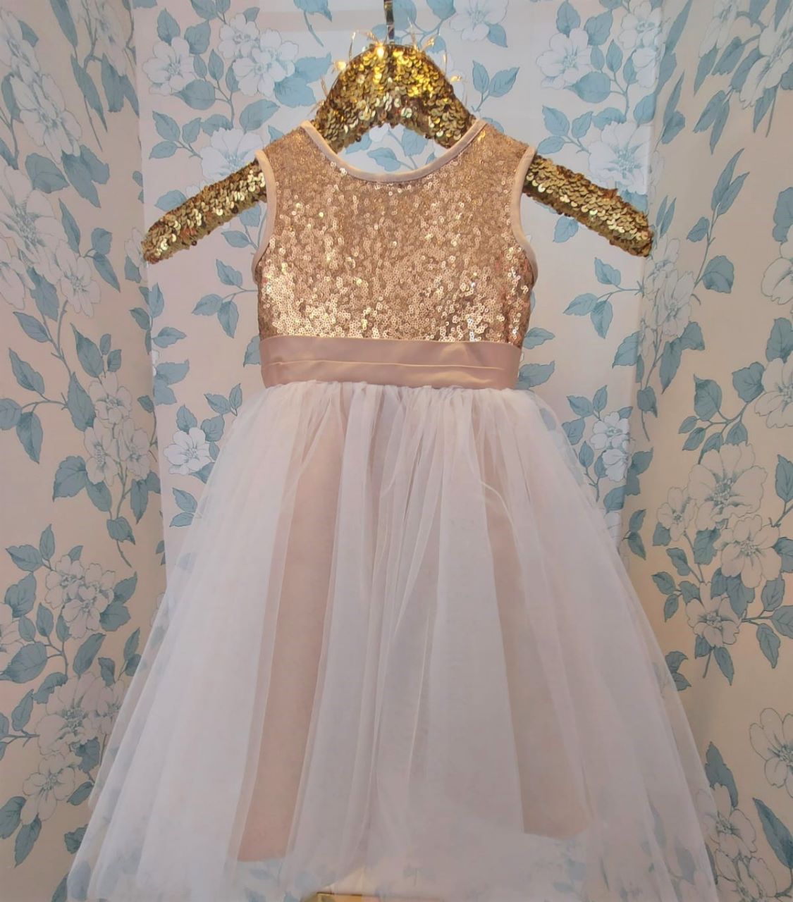 cocobee-Gold Sequin Dimitra Princess Dress-1