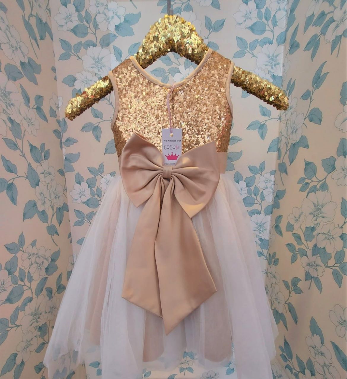 cocobee-Gold Sequin Dimitra Princess Dress-2