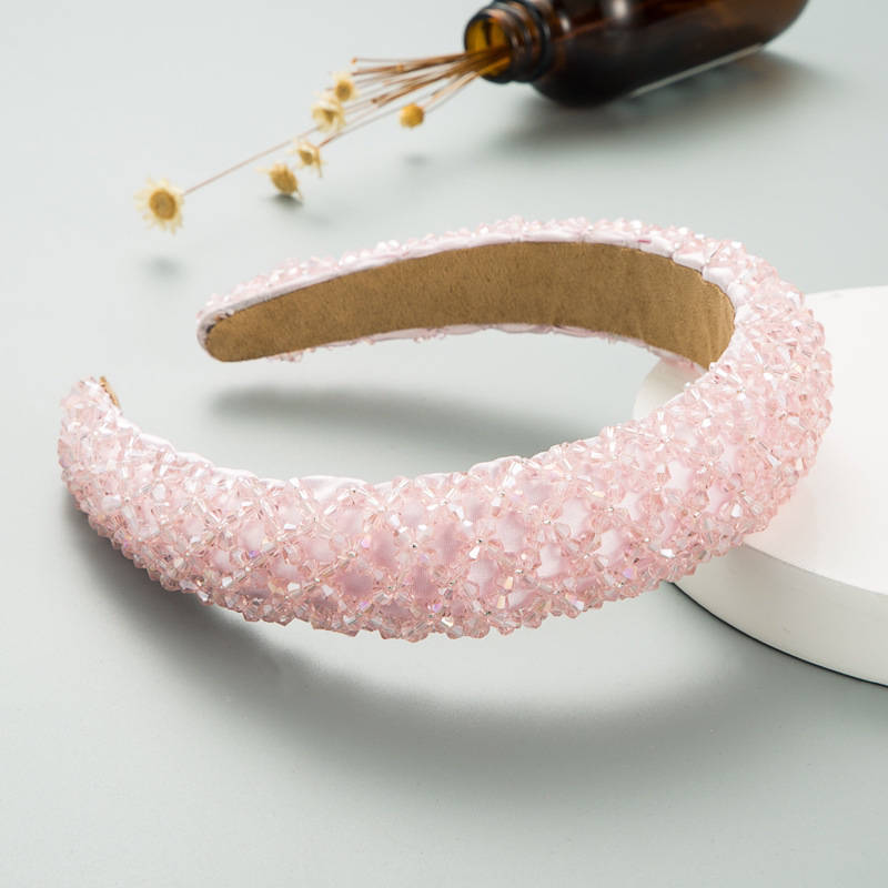 cocobee-Luxury Crystal Handmade Light Pink Headband
