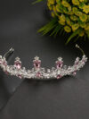 cocobee-Pink Rhinestone Silver Tiara