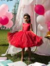 cocobee-Red and Black Sparkles Matilda Rhinestone Party Dress-2