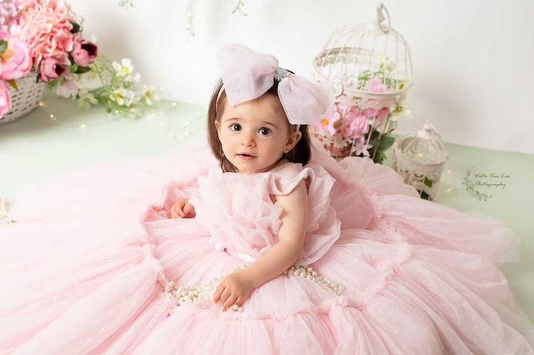 cocobee-Baby Pink Flower Karleen Princess Dress-2