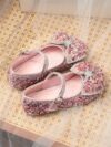cocobee-Blue and Pink Bow Party Kids Shoes-1