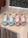 cocobee-Blue and Pink Bow Party Kids Shoes-2