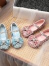 cocobee-Blue and Pink Bow Party Kids Shoes-3
