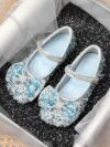 cocobee-Blue and Pink Bow Party Kids Shoes-4