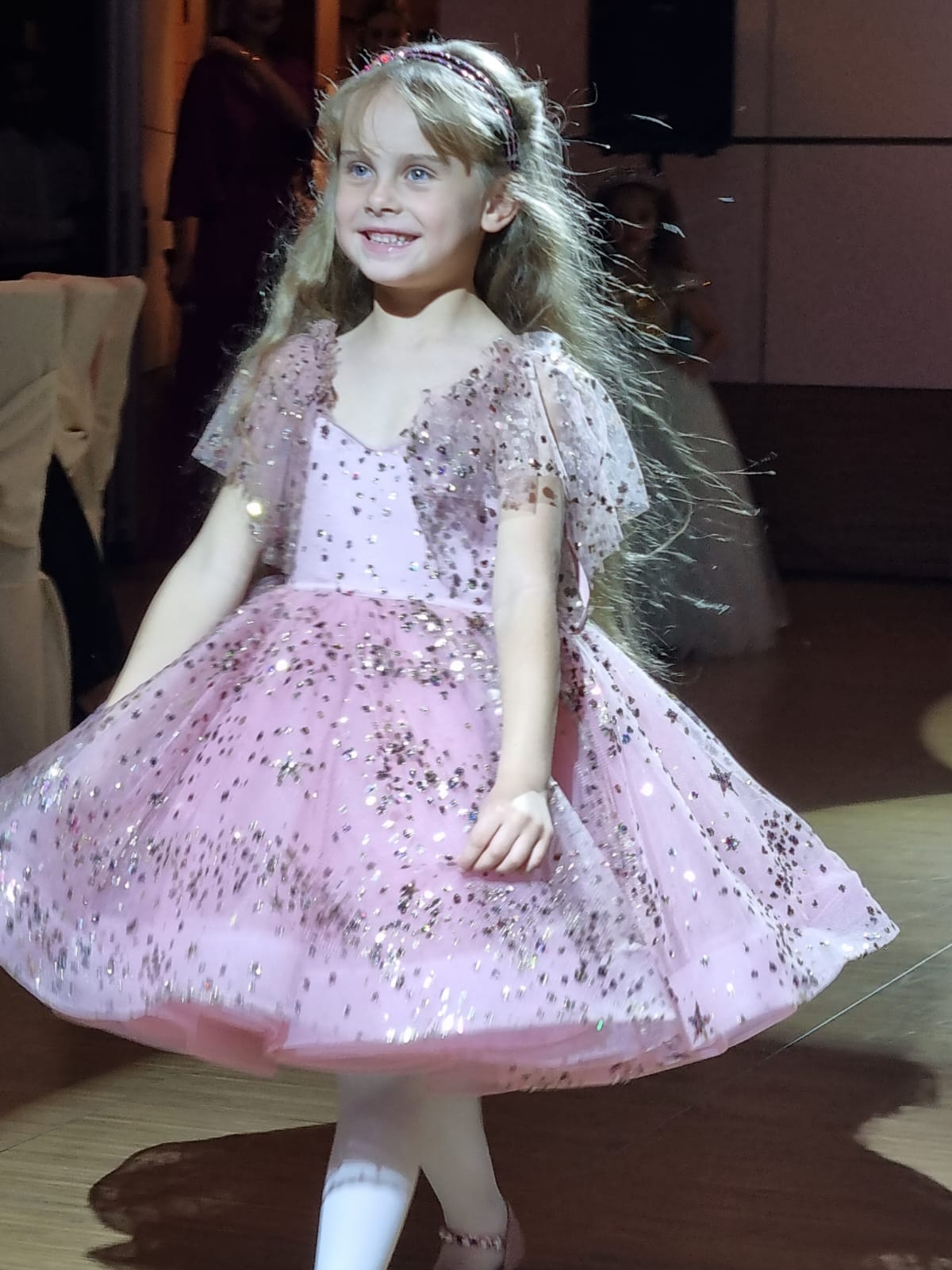 cocobee-Pink Sequin Flower Dress Princess Cresida-3