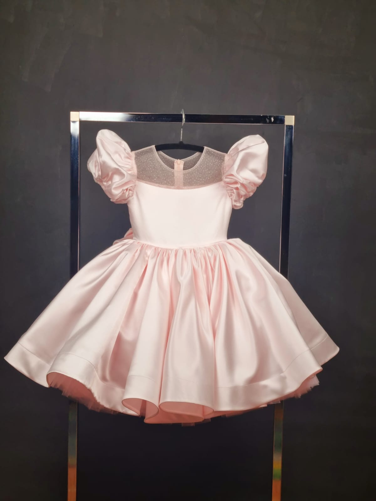 cocobee-Romantic Pink Satin Dress Althea-3
