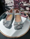 cocobee-Sparkly Silver Bow Party Princess Shoes with Heel-3