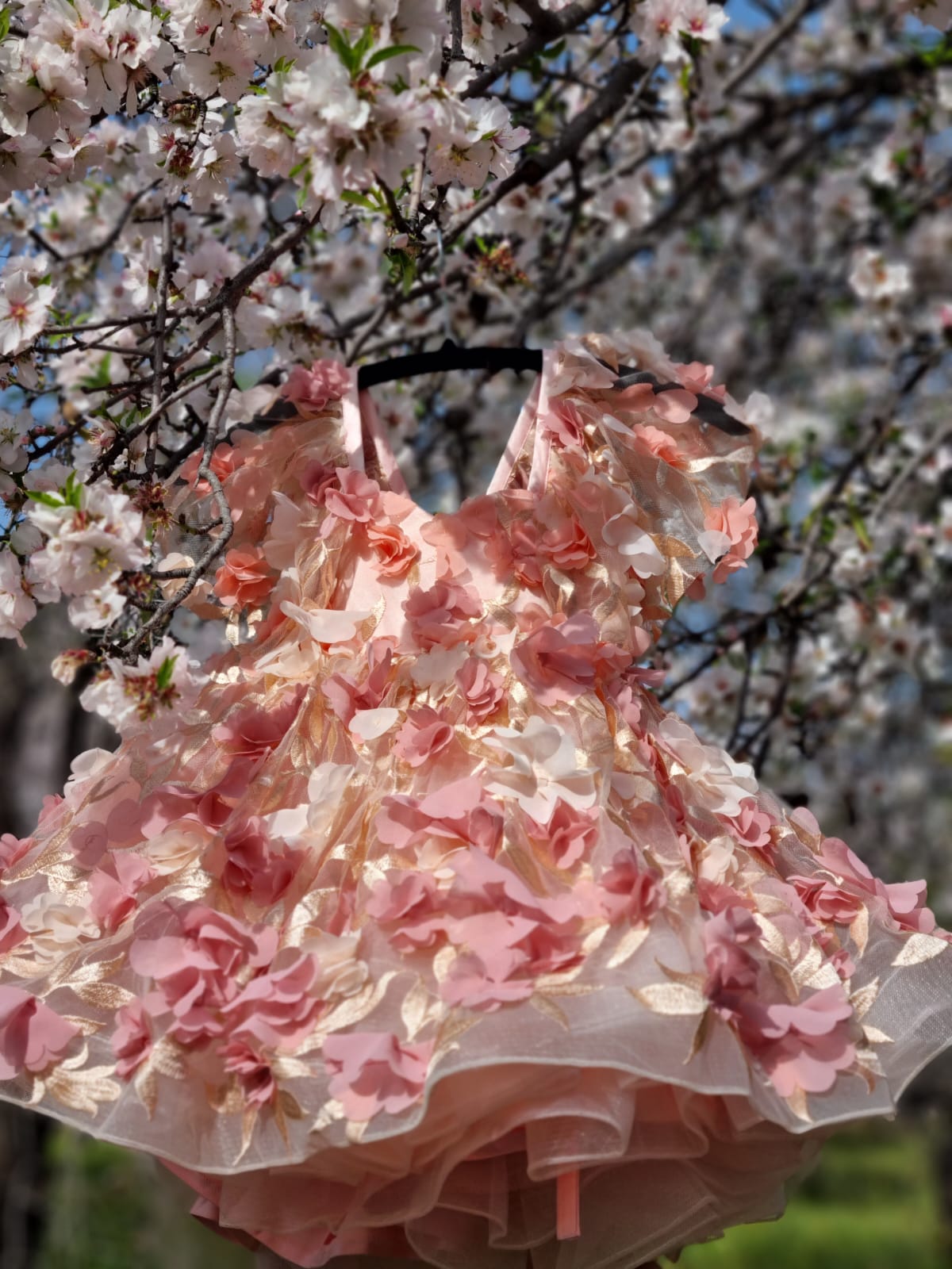 cocobee-Pink 3D Magdalena Flower Princess Dress-2