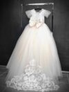 cocobee-White and beige lace tulle Princess Dress Johanna-6