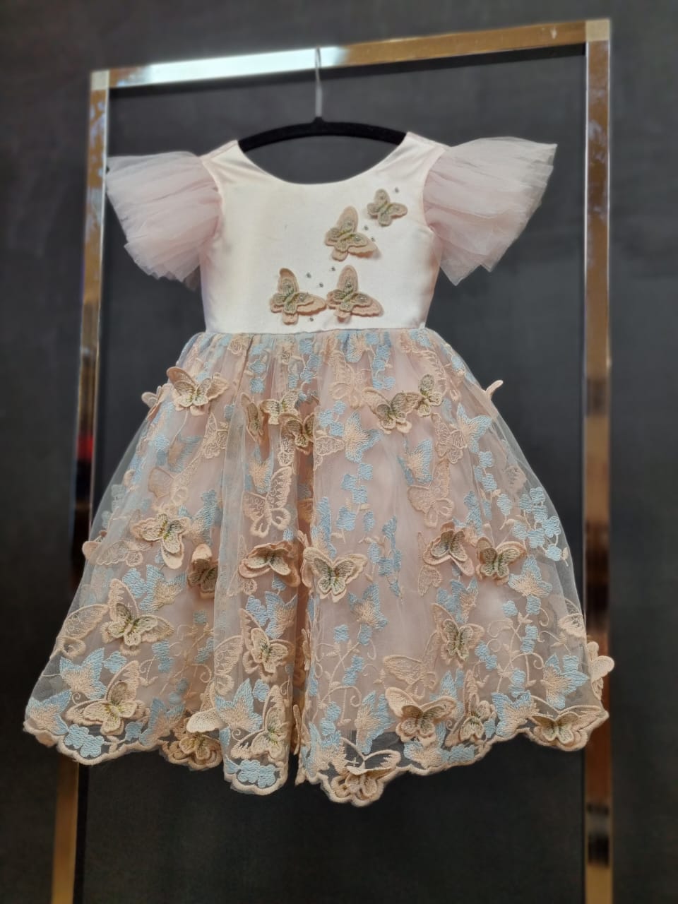 cocobee-Blue and Pink Butterfly Princess Dress Andrada-2