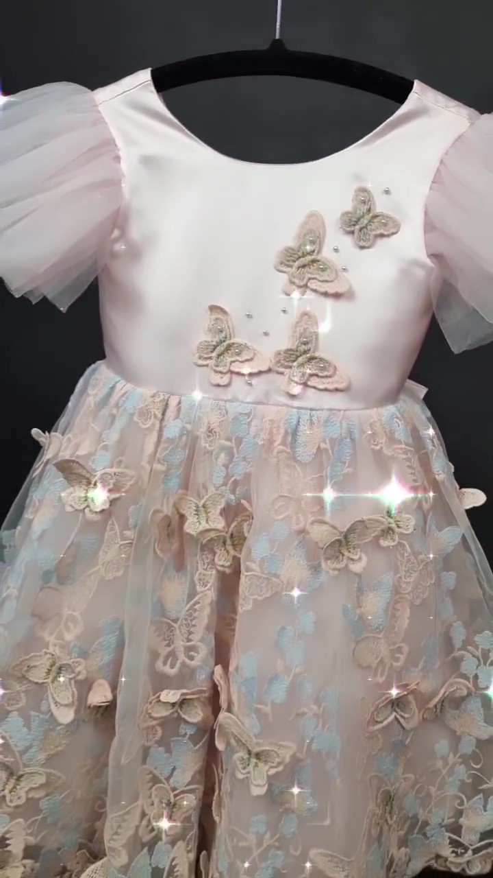 cocobee-Blue and Pink Butterfly Princess Dress Andrada_Moment