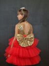 cocobee-Red and Glod Ruffle Dress Princess Andrada-2
