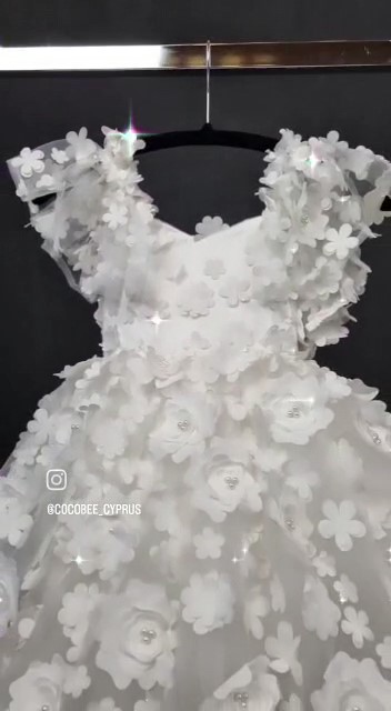 cocobee-White FLOWER 3D PARTY GOWN Ophelia PRINCESS_Moment