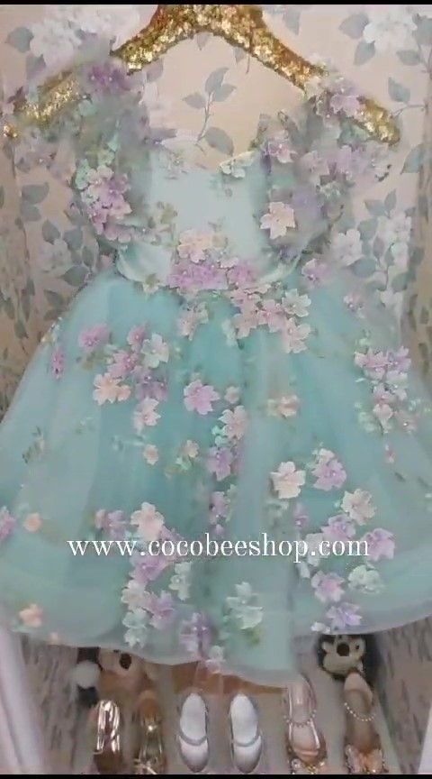 cocobee-3D Turquoise Summer Blooms Corset Maria Magdalena Princess Dress_Moment
