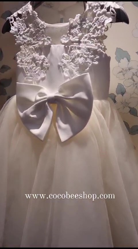 cocobee-Elegance White Tulle and Satin Christiana Princess Dress_Moment