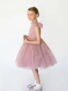 cocobee-Pearl Adorned Dusty Pink Tulle Ariel Princess Dress 2