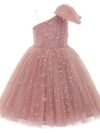 cocobee-Pearl Adorned Dusty Pink Tulle Ariel Princess Dress 3