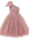 cocobee-Pearl Adorned Dusty Pink Tulle Ariel Princess Dress 4