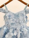 cocobee-Blue 3D Beaded Lace Flower Tulle Off Shoulder Wedding Flower Girl Dress Princess Rania2