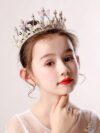 cocobee-Gold Pearl Headband Rhinestone Girls Tiara Butterfly Princess Crown Wedding Bridal Crown3