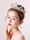 cocobee-Gold Pearl Headband Rhinestone Girls Tiara Butterfly Princess Crown Wedding Bridal Crown5