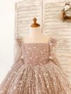cocobee-Long Sleeves Dark Pink Crystal Beaded Wedding Flower Girl Dress Birthday Dress Princess Anne Marie3