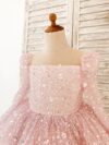cocobee-Long Sleeves Pink Crystal Beaded Wedding Flower Girl Birthday Party Dress Princess Andrada5