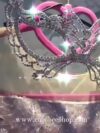 cocobee-Long Sleeves Dark Pink Crystal Beaded Wedding Flower Girl Dress Birthday Dress Princess Anne Marie_Moment