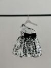 cocobee-Princess Camilla Midnight Sequin One-Shoulder Dress with Bow Accent-2