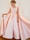 cocobee-Princess Charlotte Radiant Pink Taffeta Gown with Train 1