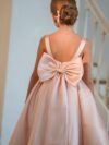cocobee-Princess Charlotte Radiant Pink Taffeta Gown with Train 2