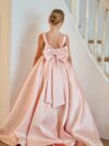 cocobee-Princess Charlotte Radiant Pink Taffeta Gown with Train 3