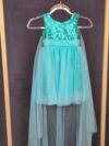 cocobee-Princess Serena Aqua Sequin Tulle Dress with Tulle Train 2