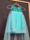 cocobee-Princess Serena Aqua Sequin Tulle Dress with Tulle Train 3