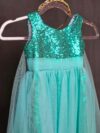 cocobee-Princess Serena Aqua Sequin Tulle Dress with Tulle Train 4