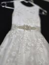 cocobee-Princess Evelyne White Lace Embroidered Dress with Beaded Belt 4