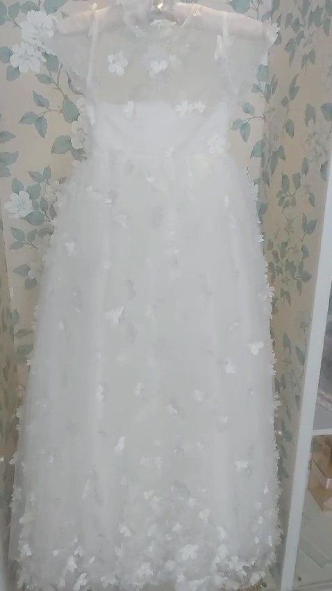 cocobee-Princess Flora White 3D Floral Tulle Dress – moment